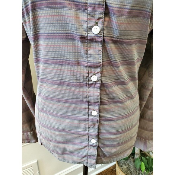 Columbia Women's Gray Polyester Collared Long Sleeve Buttons Down Casual Shirt M - Picture 4 of 10